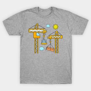 Cranes Working Hard on Construction Site T-Shirt